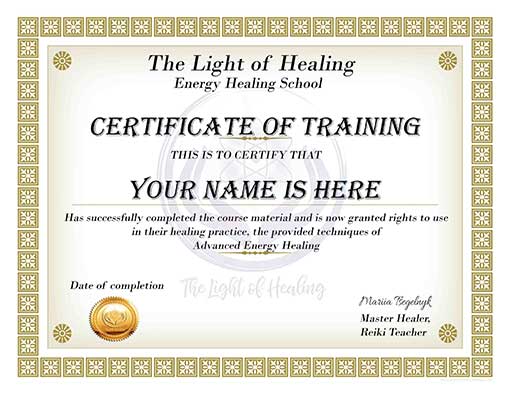 Advanced Healing Certification and Training
